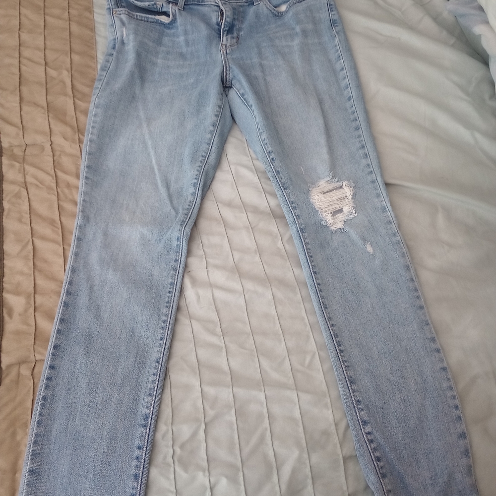 Light Blue Distressed Women Jeans